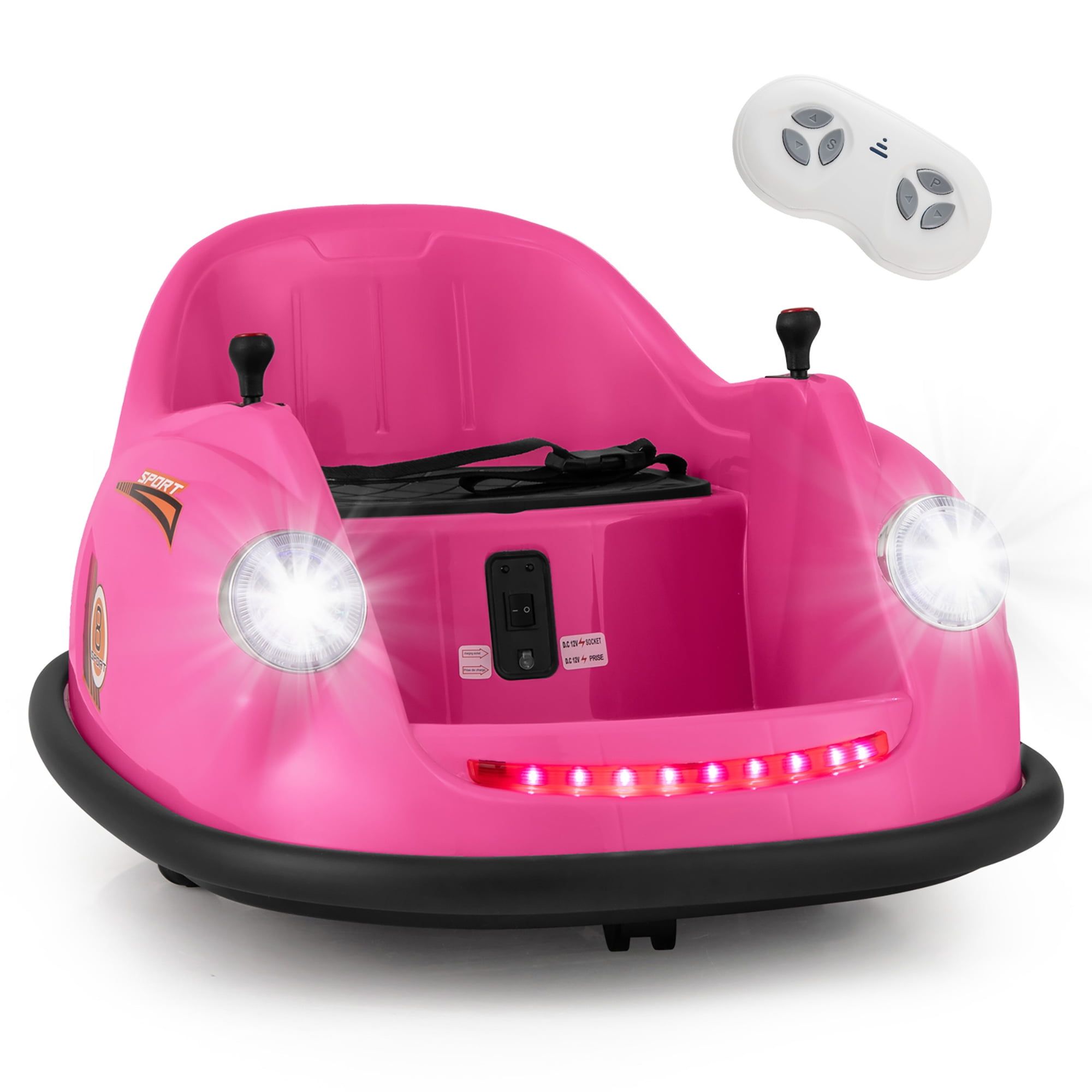 Pink 12V Electric Kids Ride-On Bumper Car with Remote Control