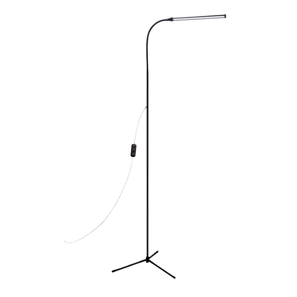 Black Adjustable LED Floor Lamp with Gooseneck and USB Plug