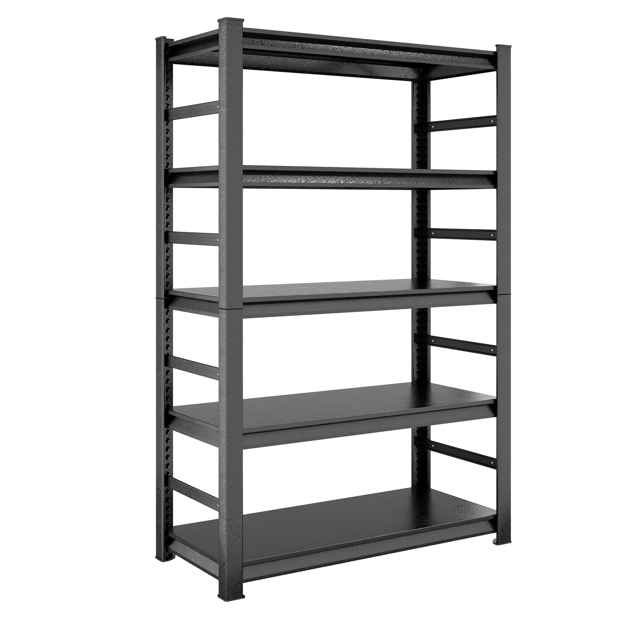 Heavy Duty Black Metal 5-Tier Adjustable Shelving Unit for Kitchen and Garage