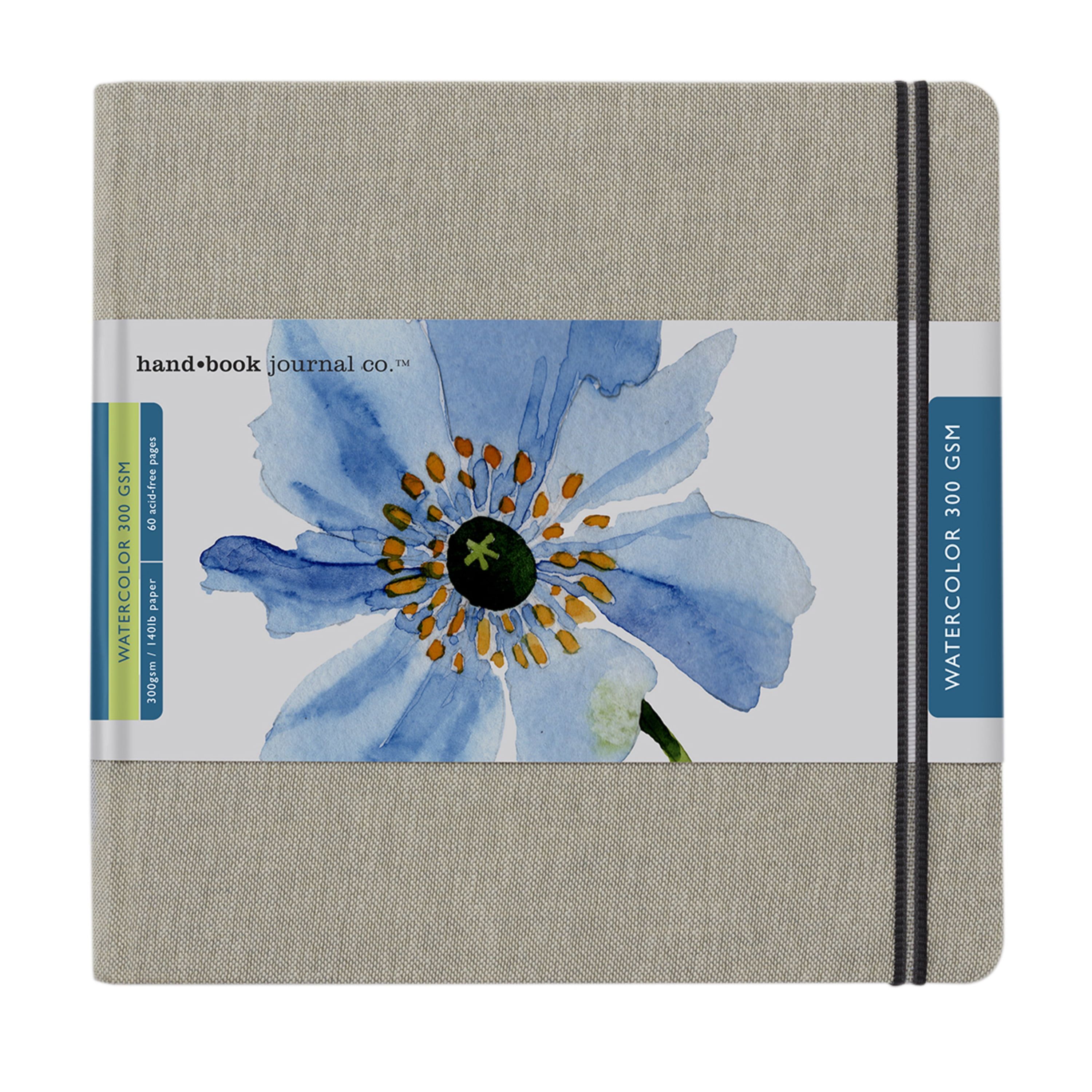 Natural Linen Square Watercolor Journal with Acid-Free Paper