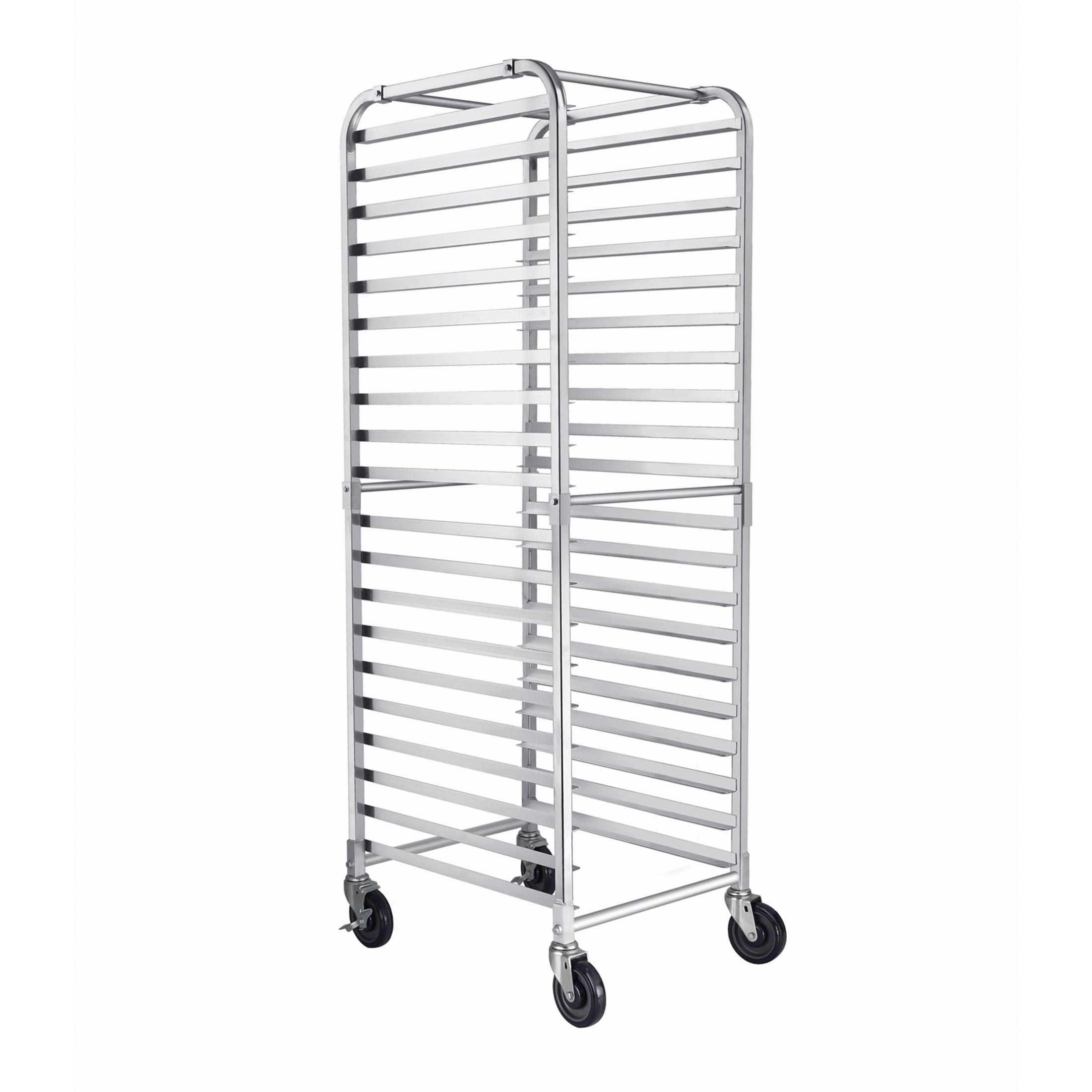 Heavy Duty Aluminum 20-Tier Bakery Pan Rack with Casters