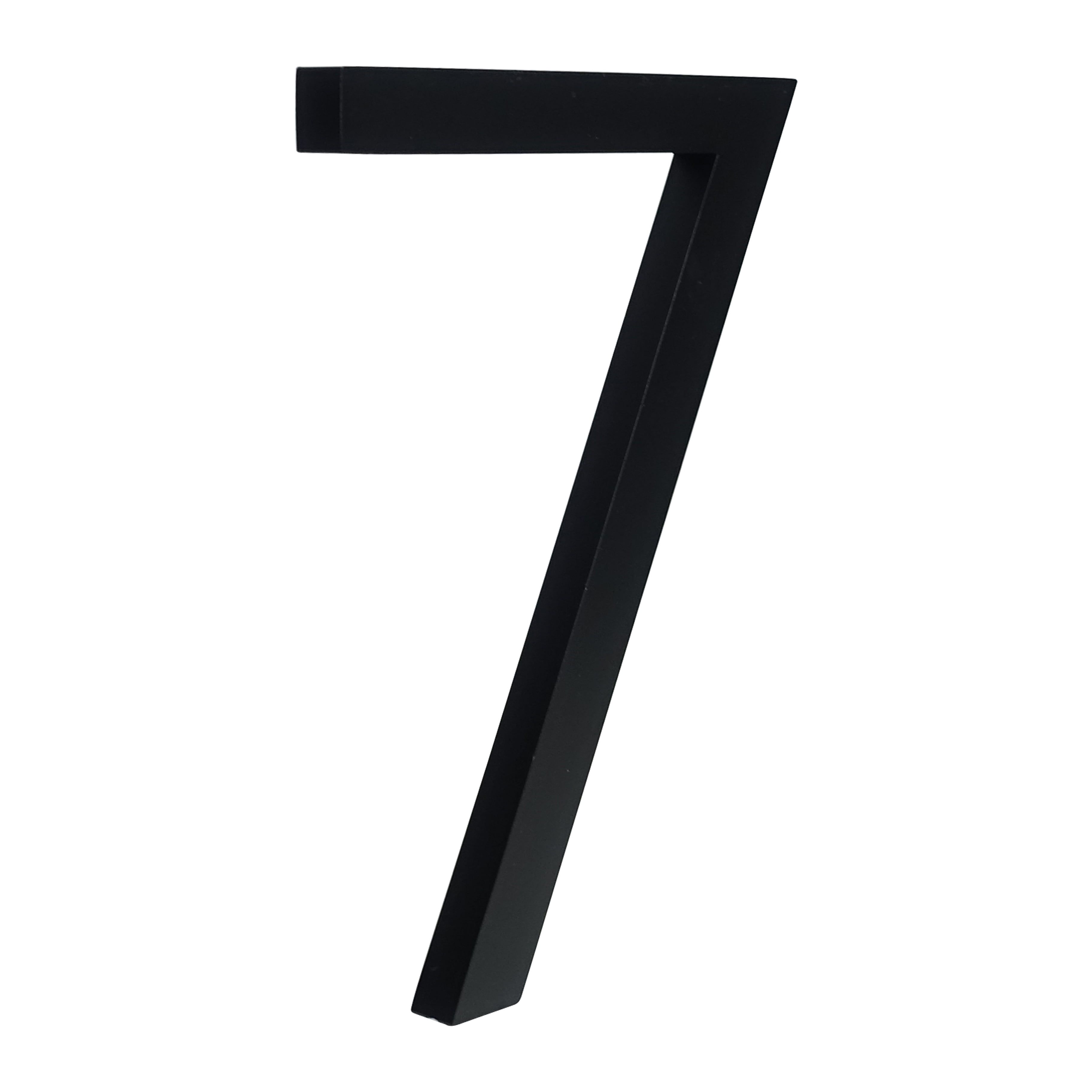 6-Inch Black Aluminum Floating House Number 7