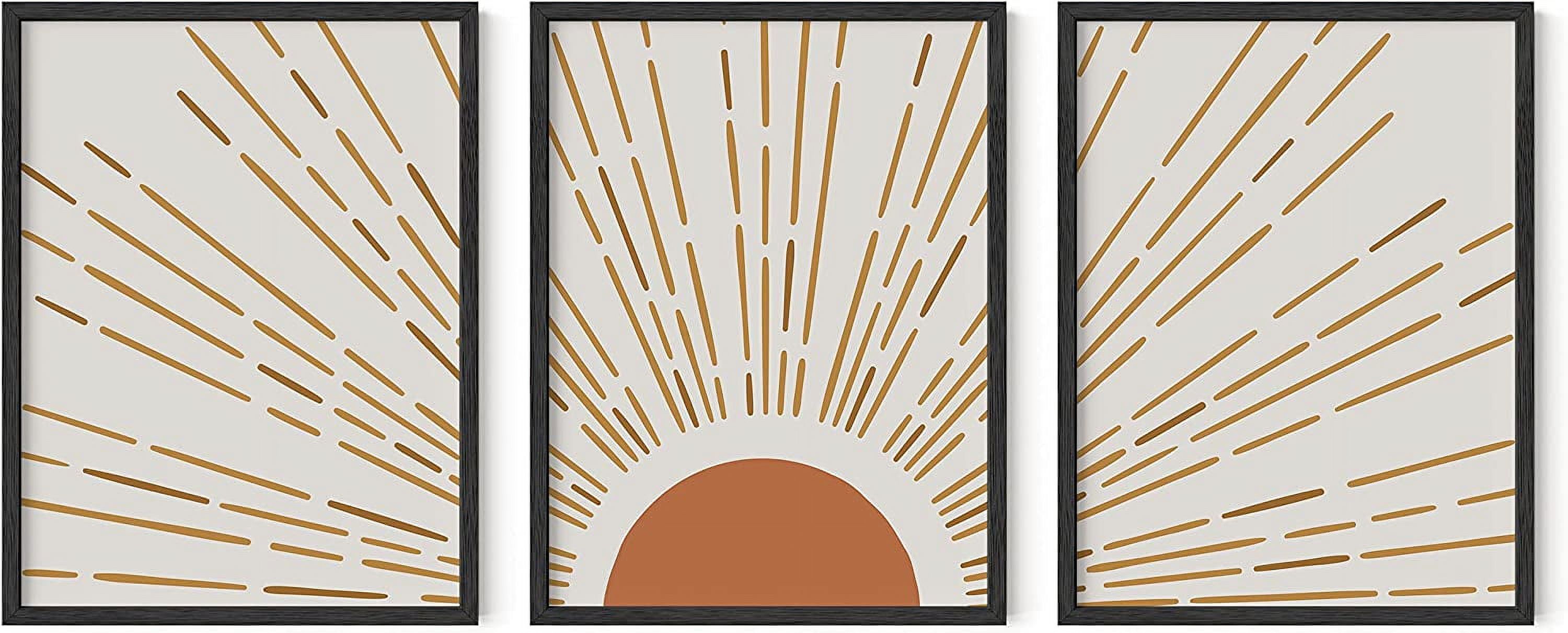 Boho Sun Rays Terracotta Wall Art Set