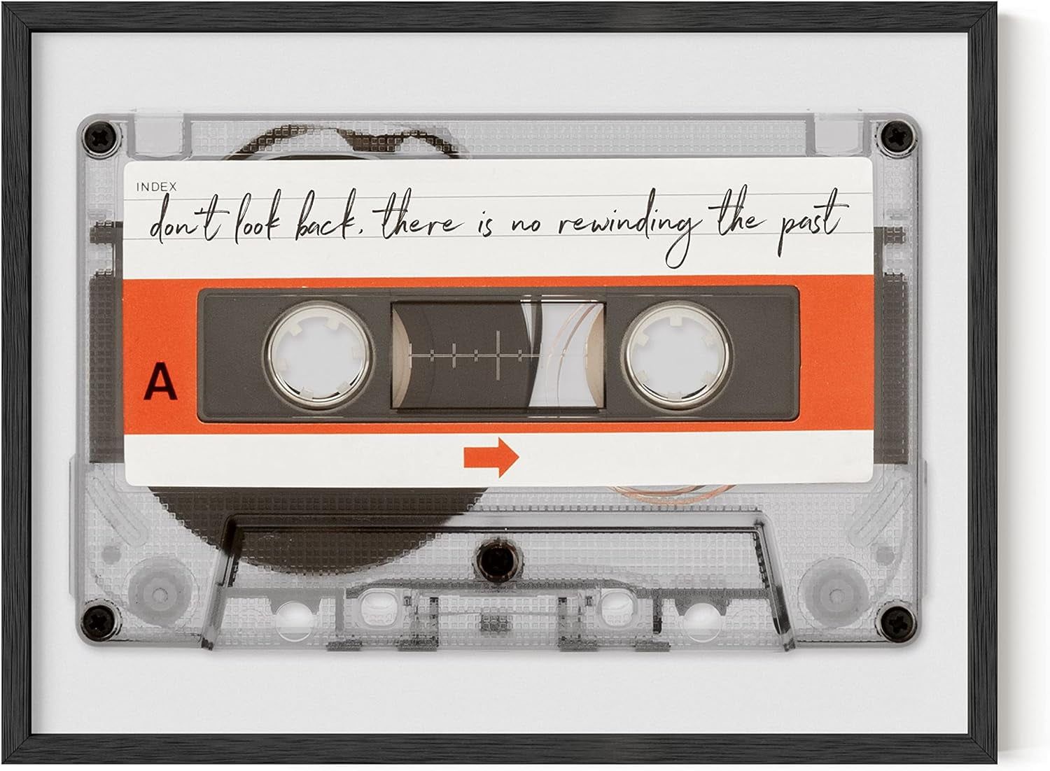 Retro Cassette Tape Motivational Quote Framed Poster