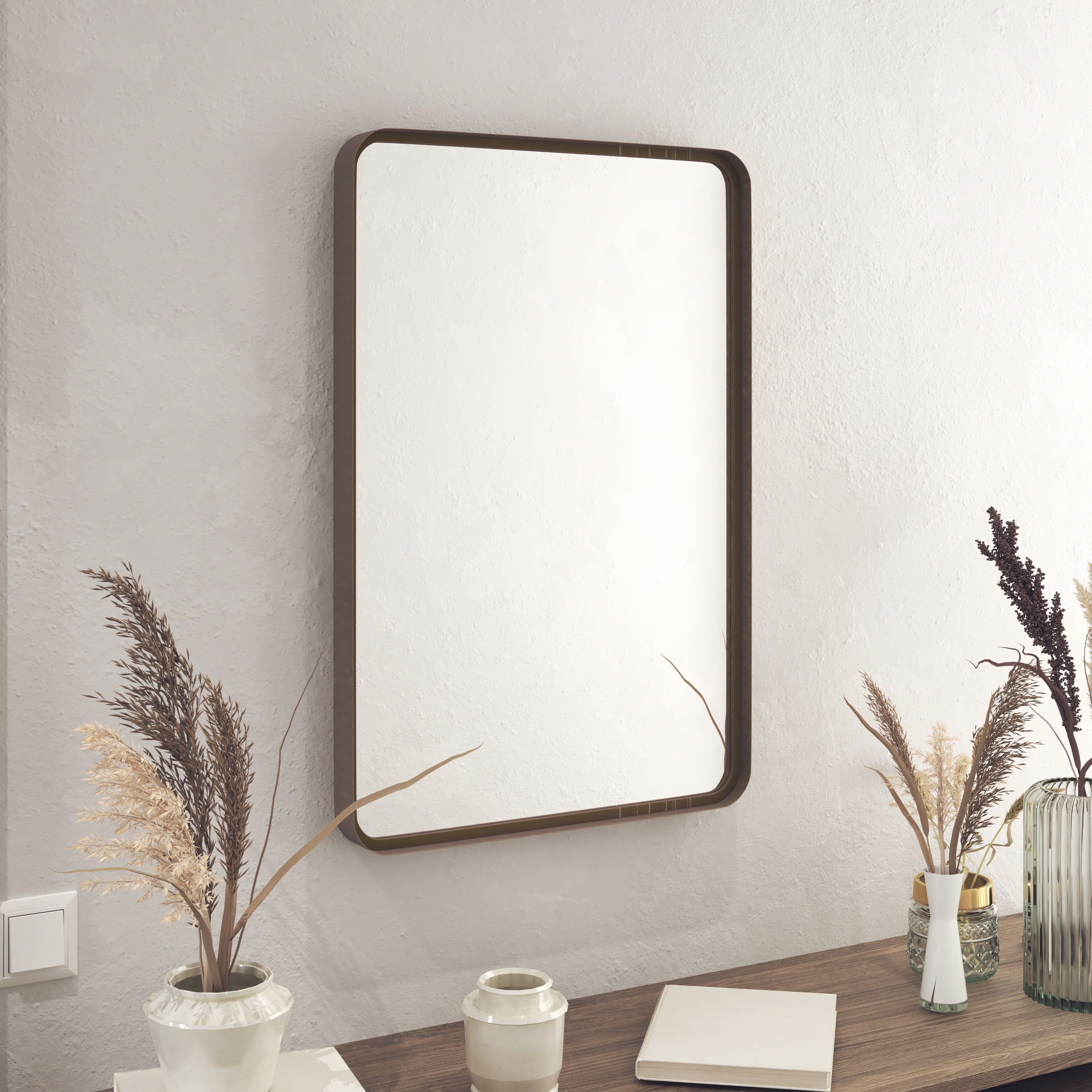 20" x 30" Brushed Bronze Rectangular Wall Mirror