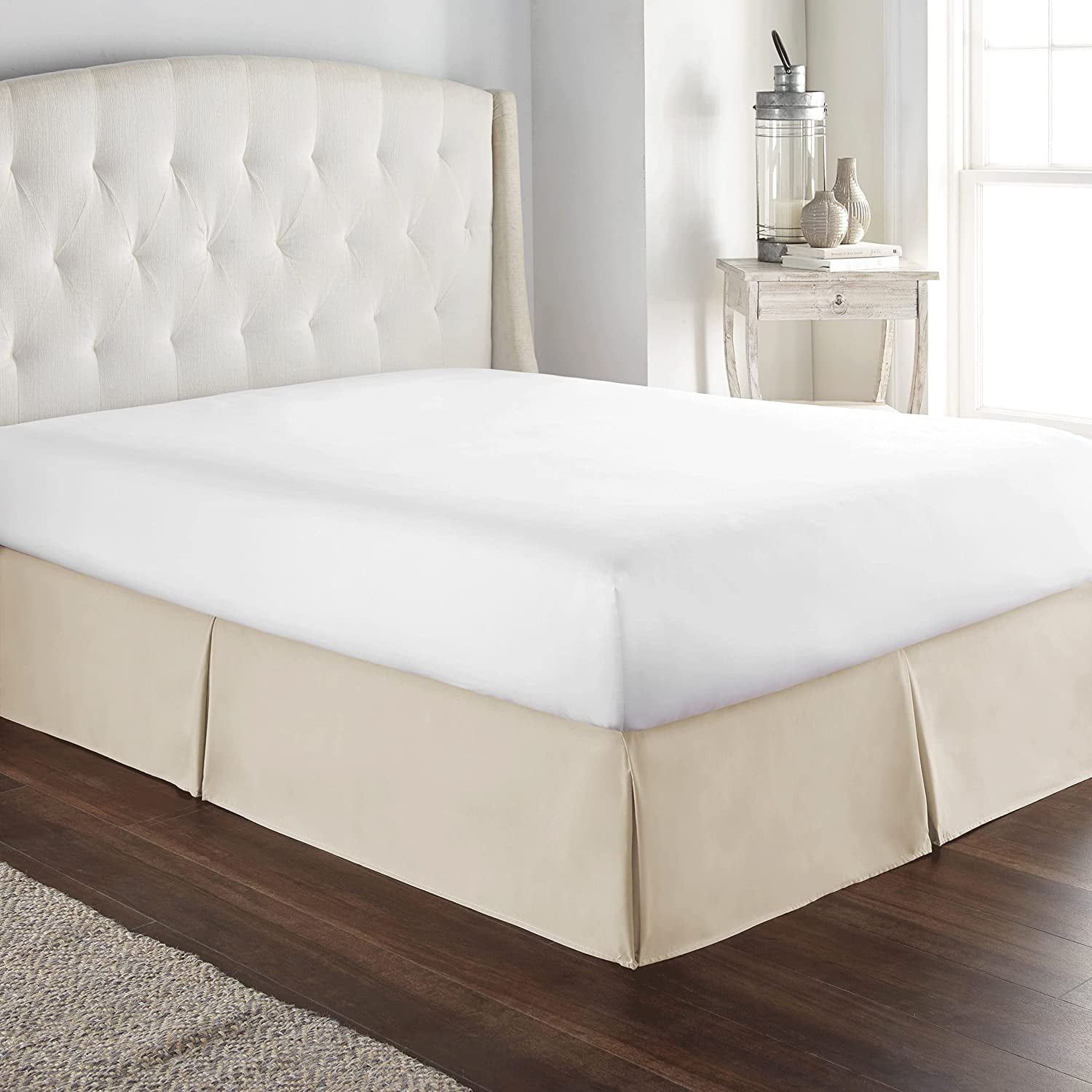 Cream Queen Cotton Split Corner Bed Skirt