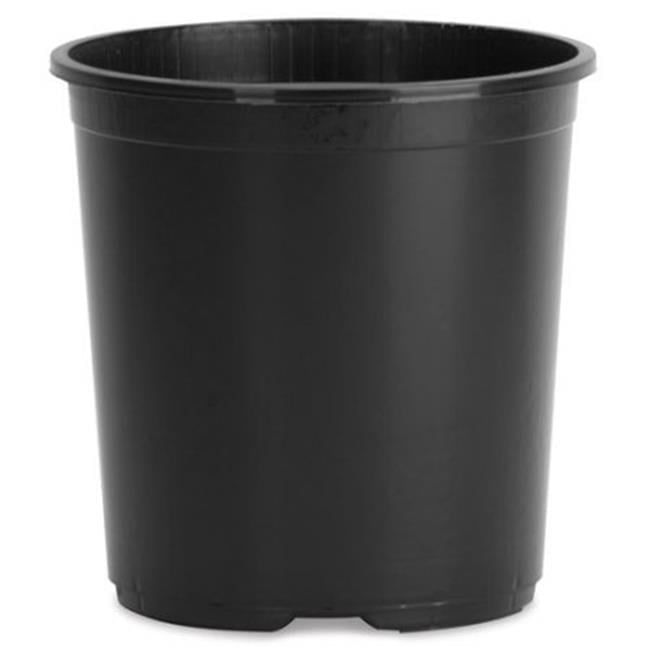 Basic Black Round 10.5" Outdoor Flower Pot with Drainage Holes