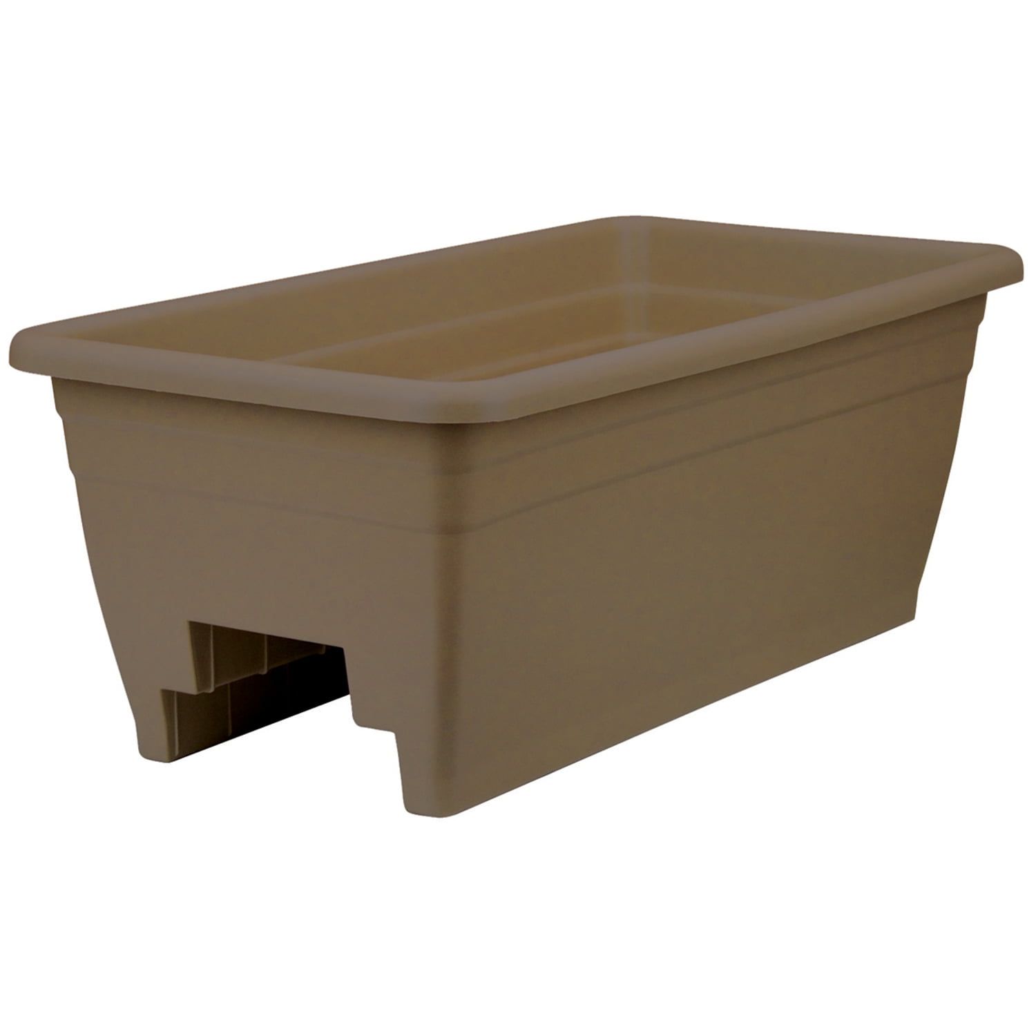 24" Chocolate Plastic Outdoor Deck Planter Box