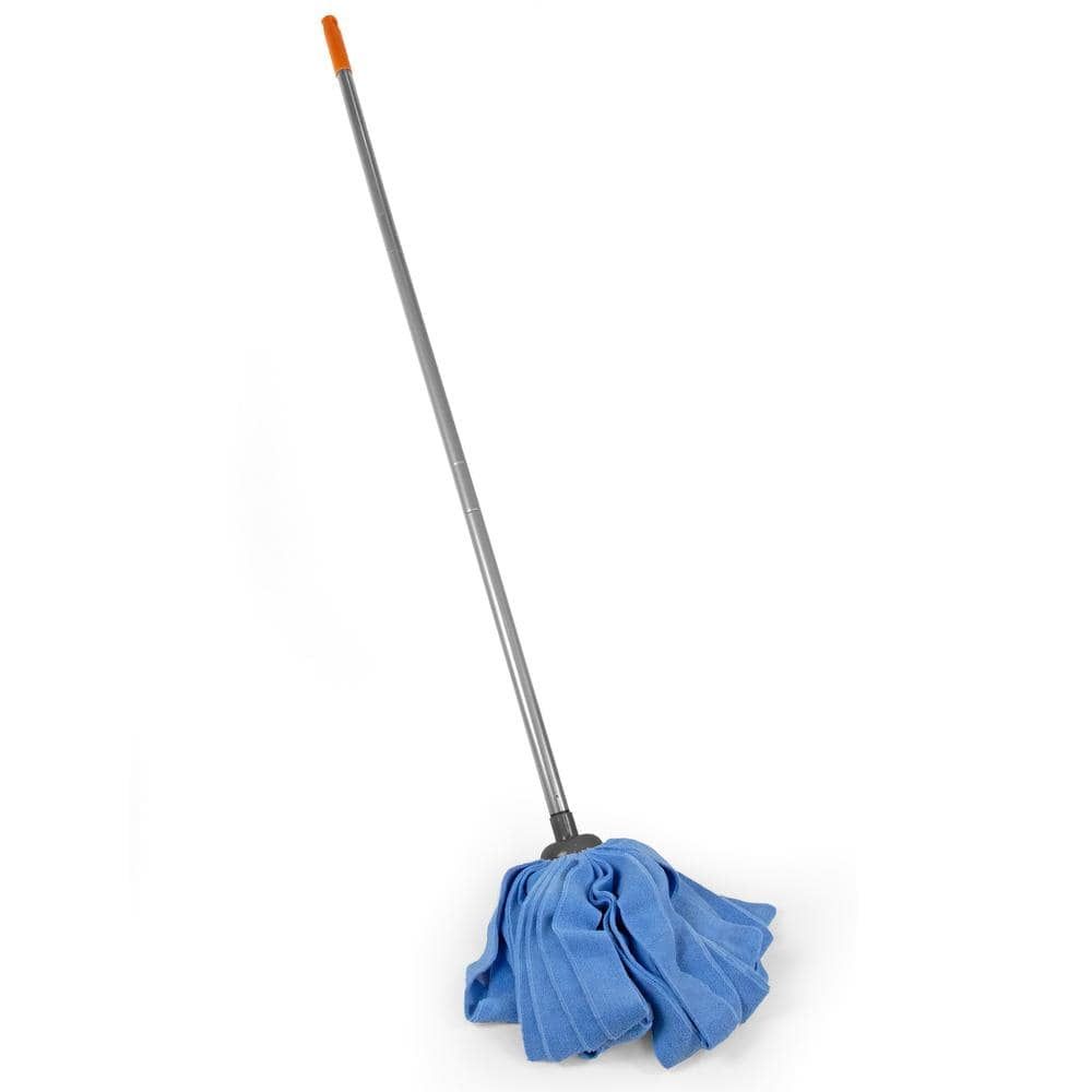 Blue Microfiber String Mop Head with Gray Handle