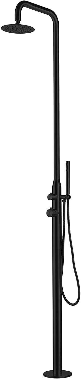 Matte Black Adjustable Outdoor Shower System with Handheld Shower Head