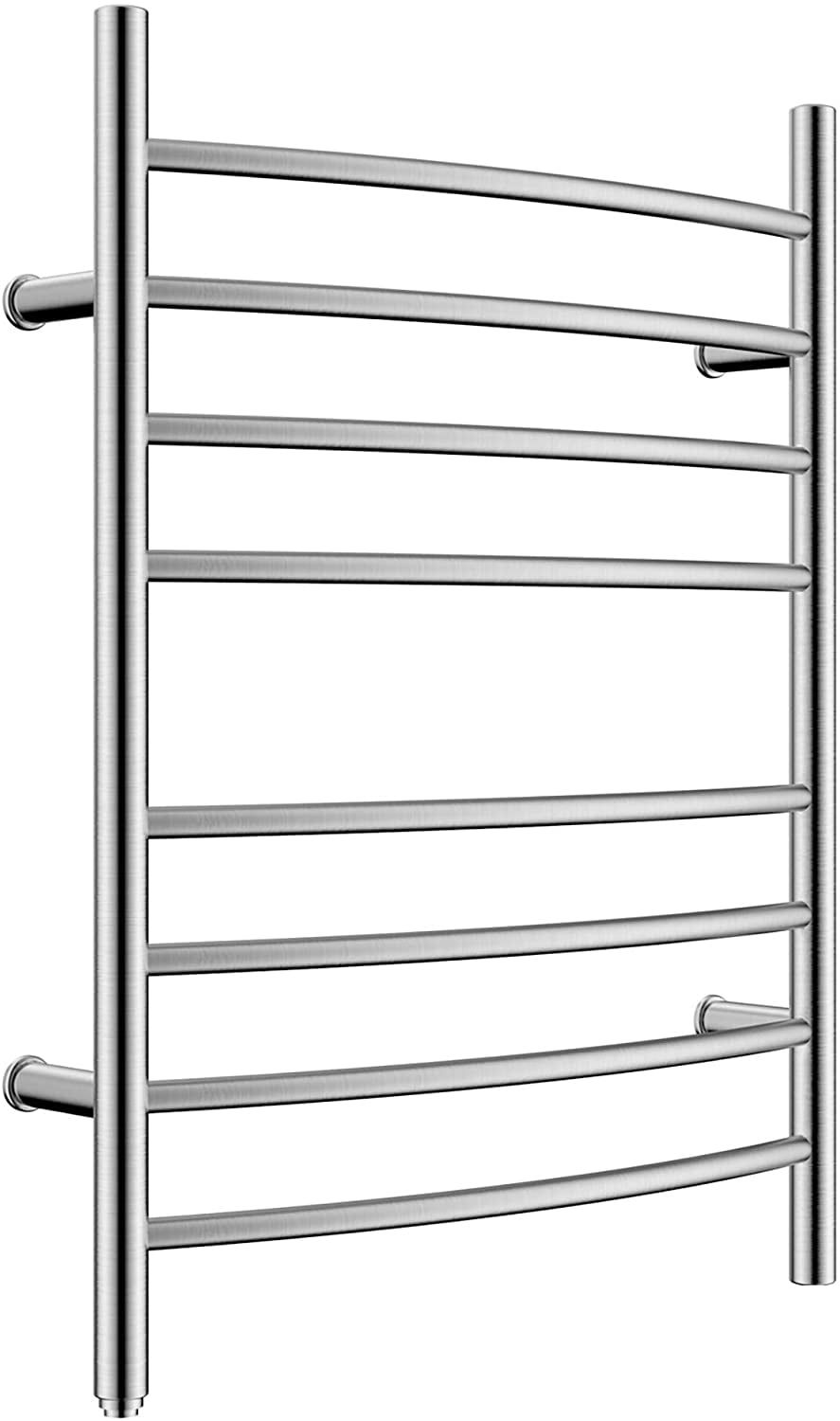 HEATGENE Brushed Stainless Steel 8-Bar Wall Mounted Towel Warmer