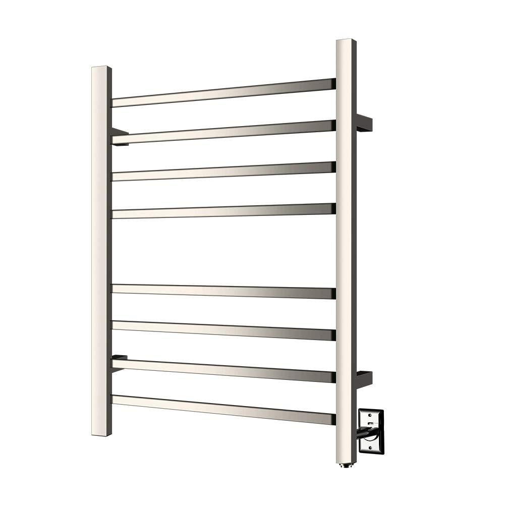 Brushed Stainless Steel Wall-Mounted Heated Towel Warmer