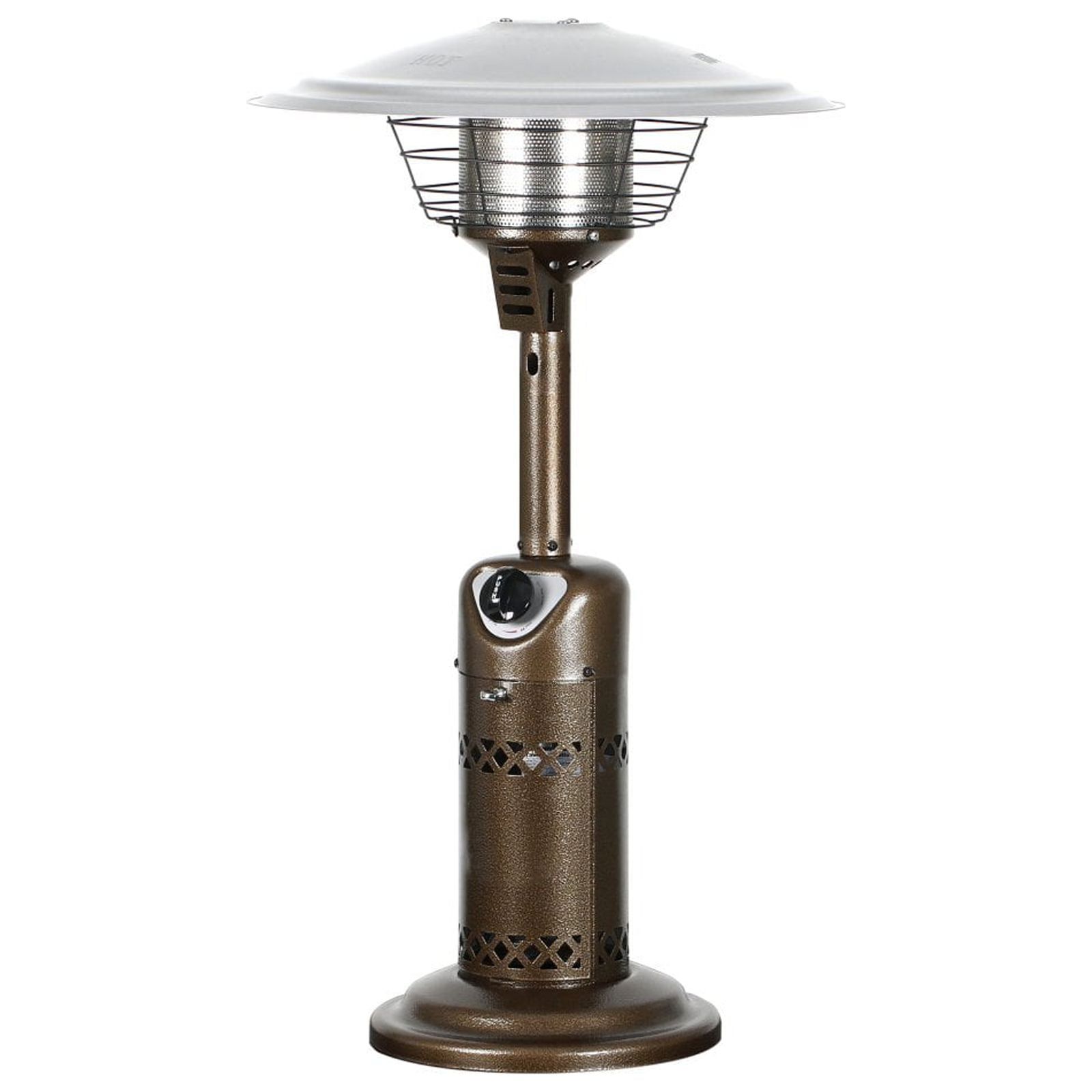 Bronze and Silver Tabletop Propane Patio Heater with Emergency Shut Off