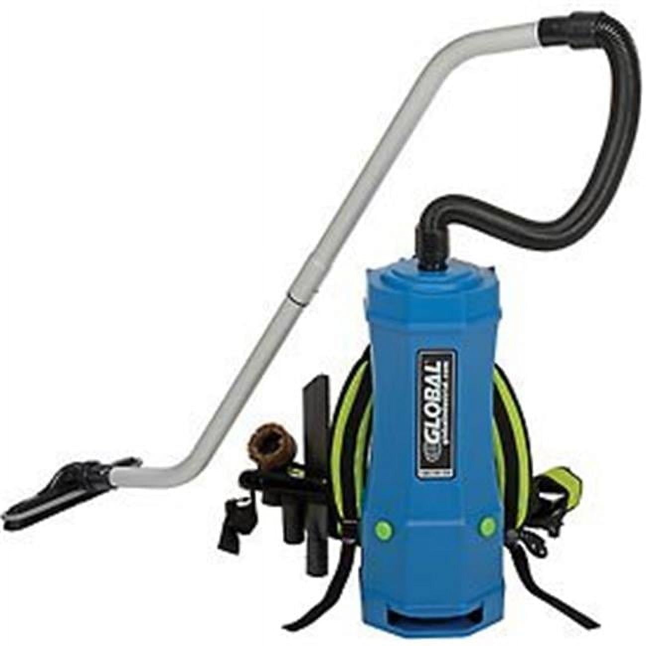 Blue and Green HEPA Commercial Backpack Vacuum with 8-Piece Tool Kit