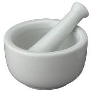 White Porcelain Mortar and Pestle Set for Kitchen