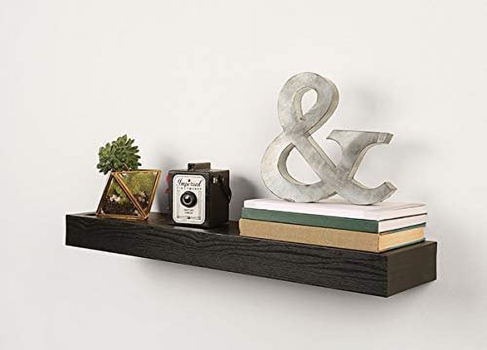 Black Wood 18" Modern Floating Wall Shelf