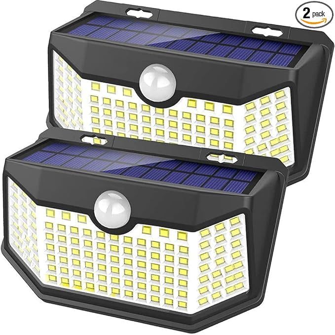 Solar Powered LED Motion Sensor Outdoor Pathway Lights, 2-Pack