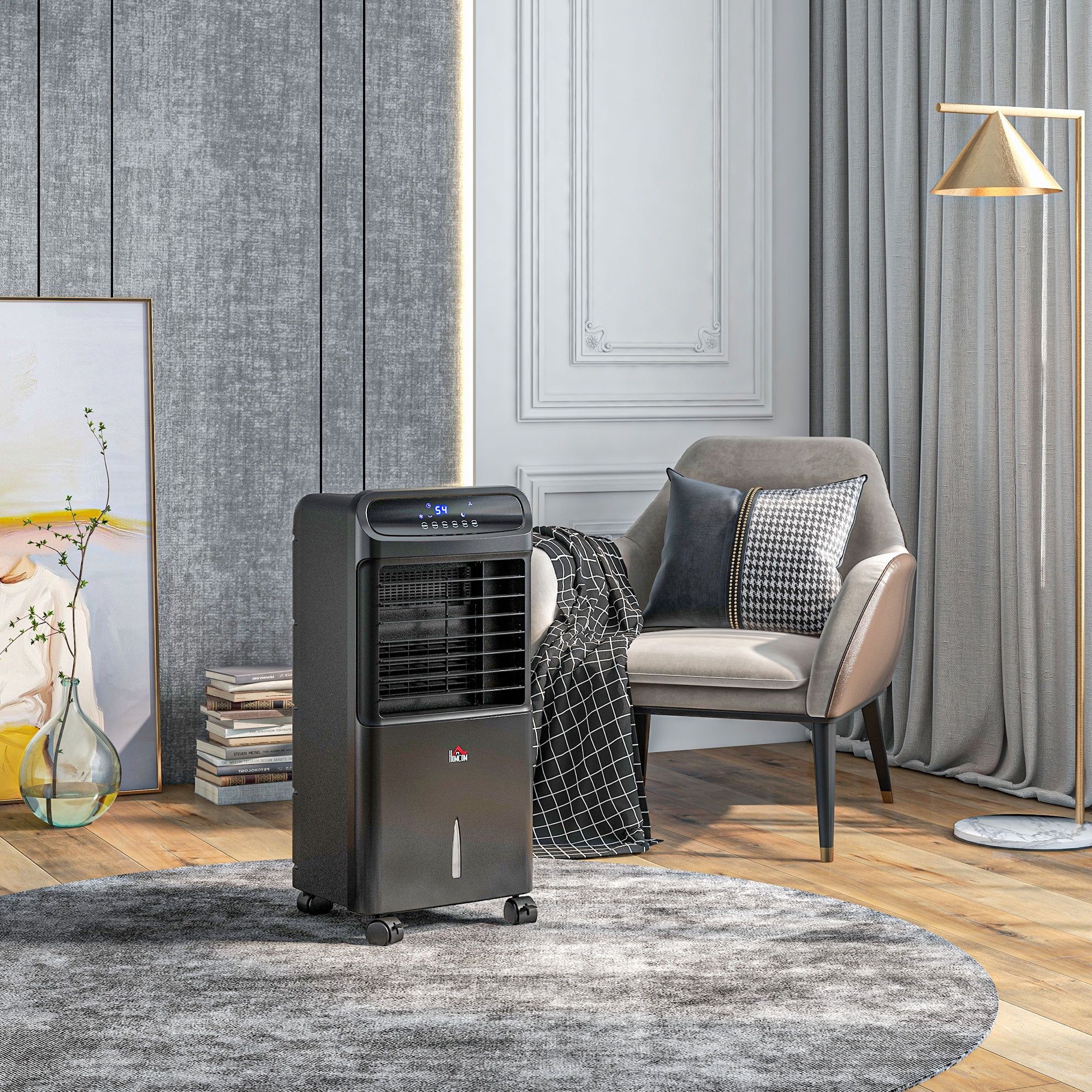 Black Portable Evaporative Air Cooler with Remote Control