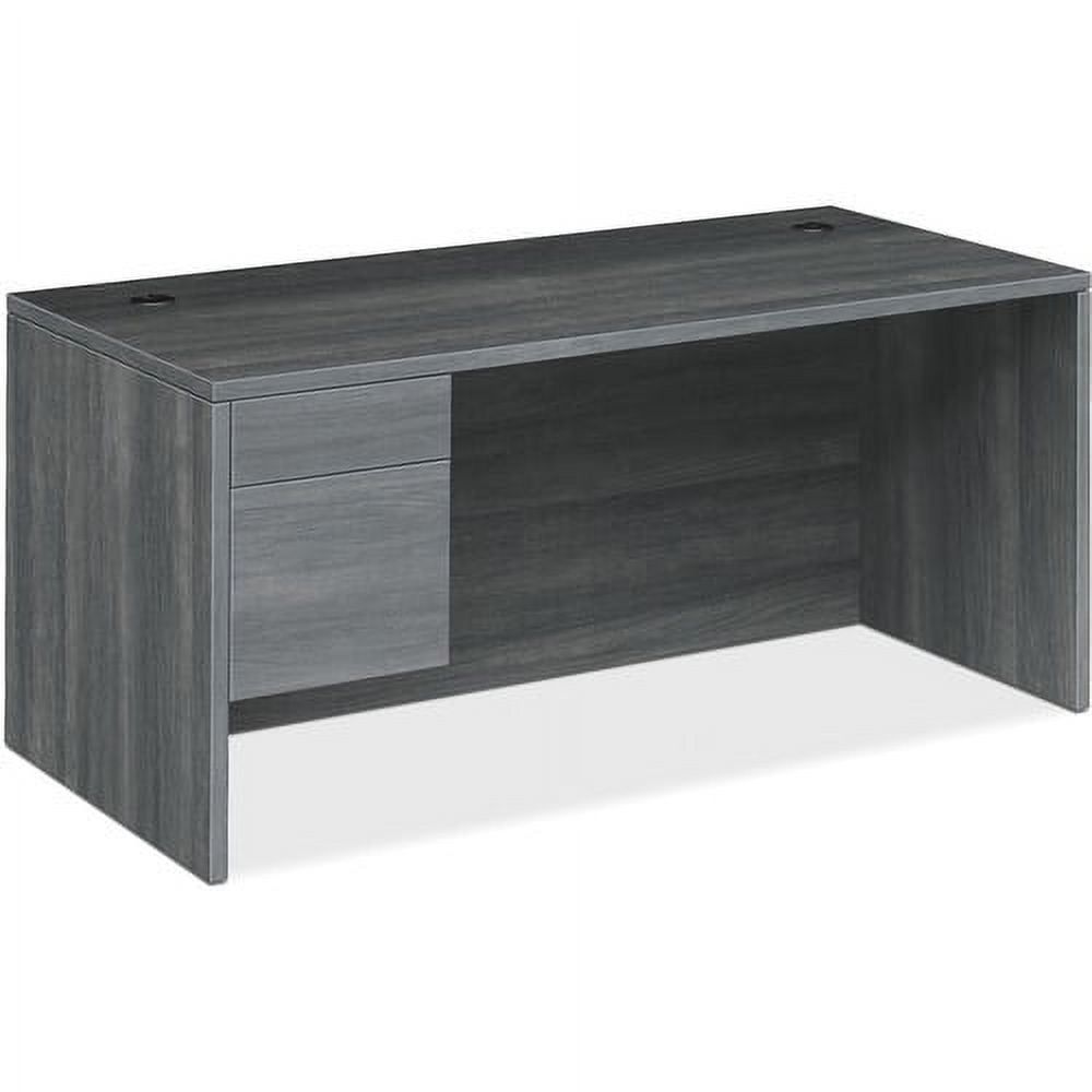 Sterling Ash 66" Gray Wood Laminate Desk with Filing Drawer