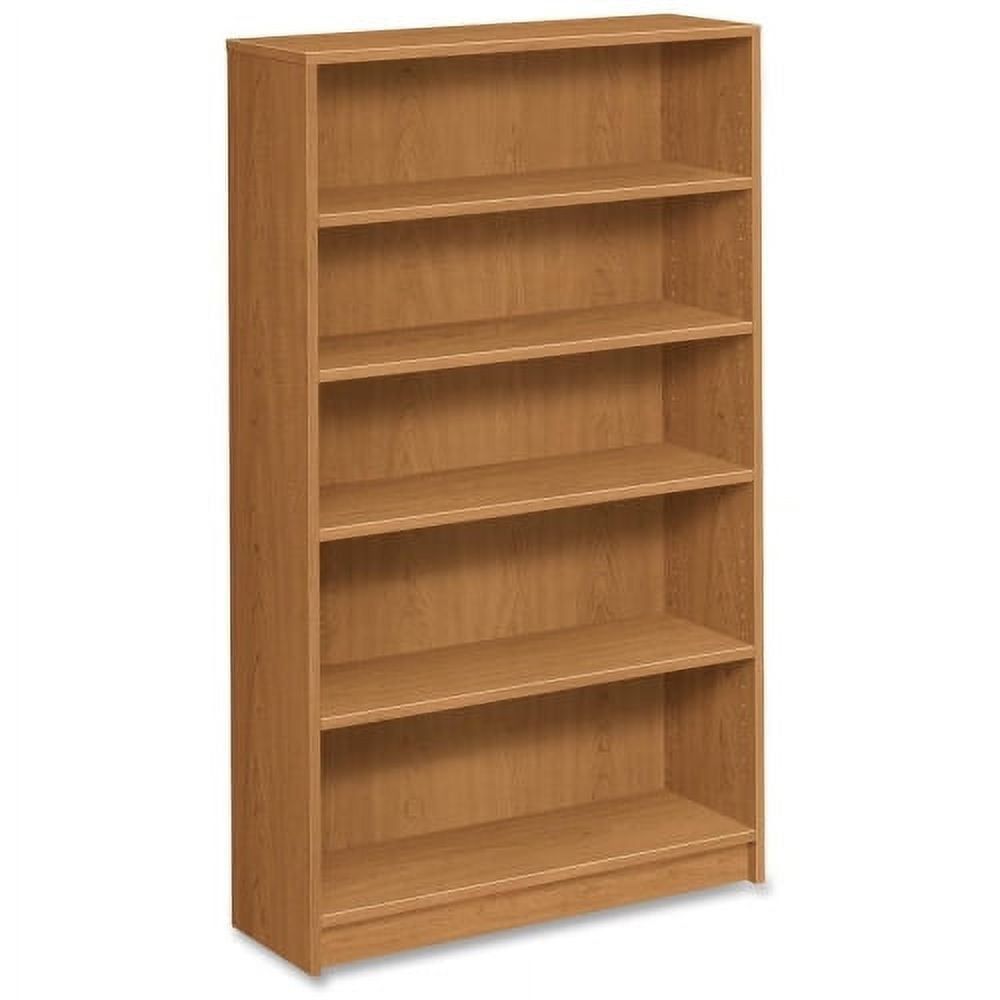 Adjustable Harvest Brown 5-Shelf Laminate Bookcase