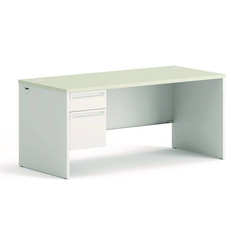 Light Gray 66" Desk with Drawer and Filing Cabinet