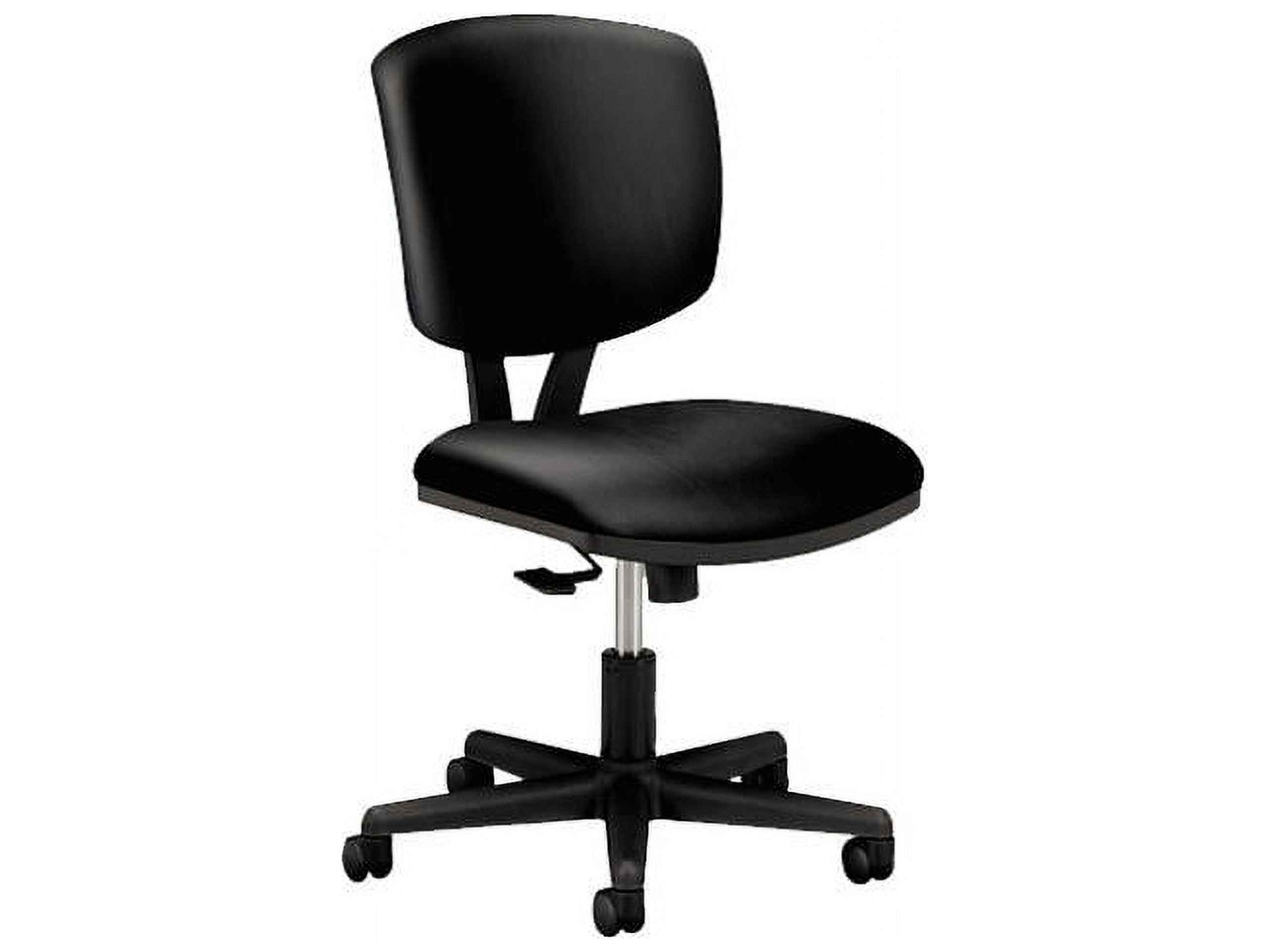 ErgoFlex Black Leather Swivel Task Chair with Lumbar Support