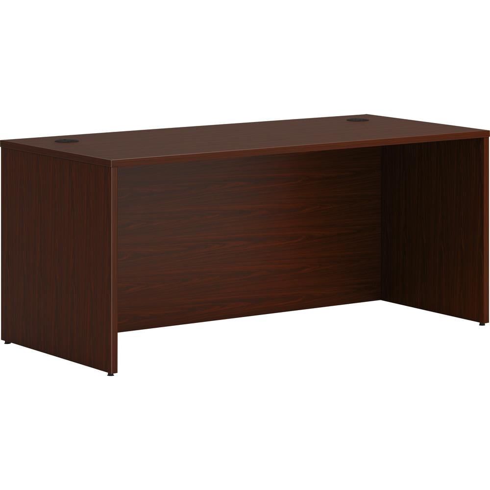 Contemporary Mahogany Laminate 66" Office Desk with Cable Management