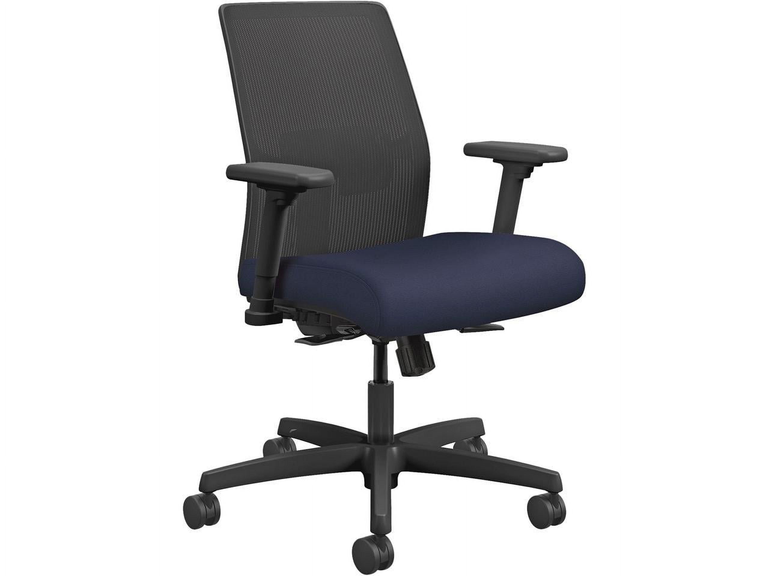 Navy Mesh-Back Adjustable Task Chair with Lumbar Support