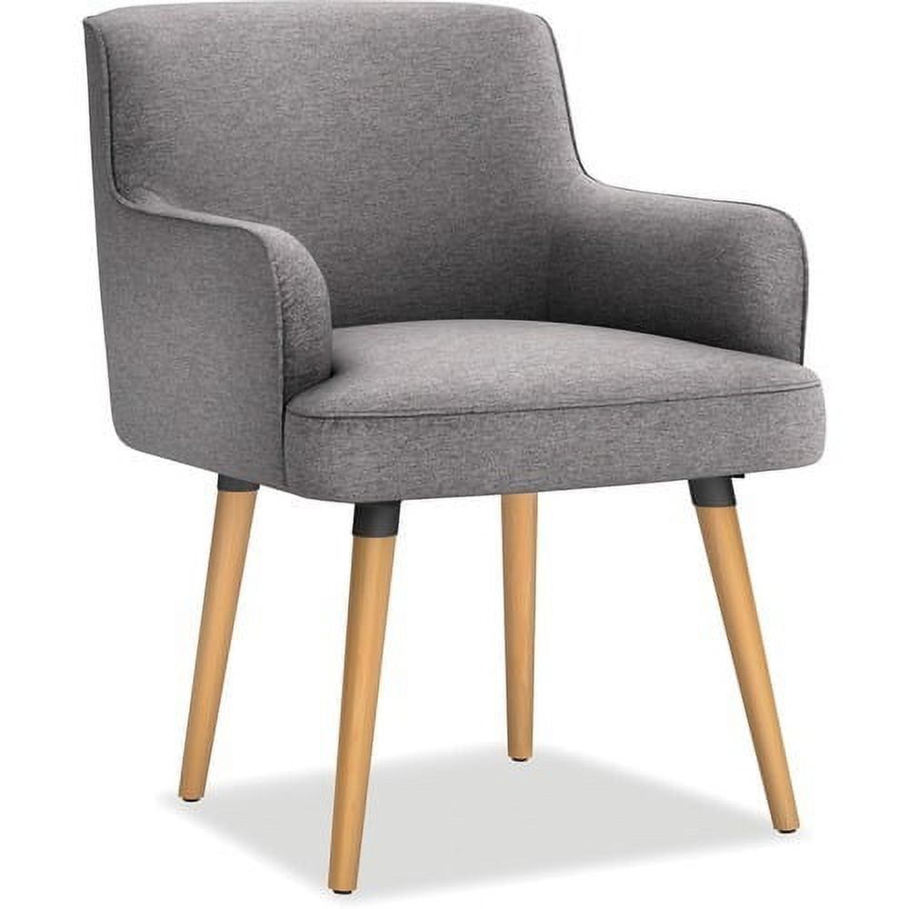 Light Gray Fabric Multipurpose Chair with Wooden Legs