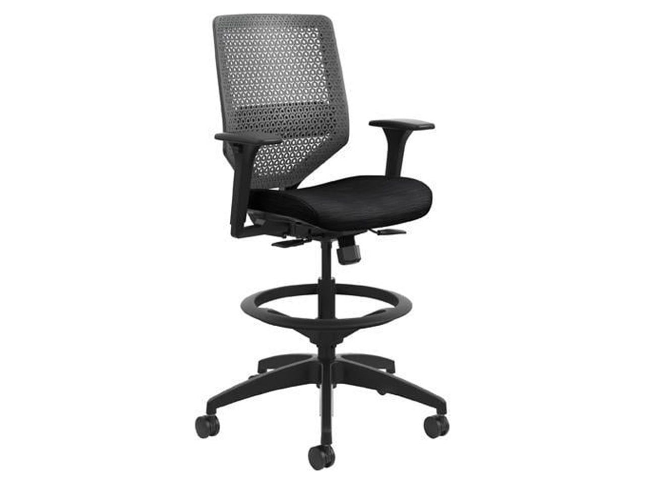 Ink Black Adjustable Mesh Task Chair with Lumbar Support