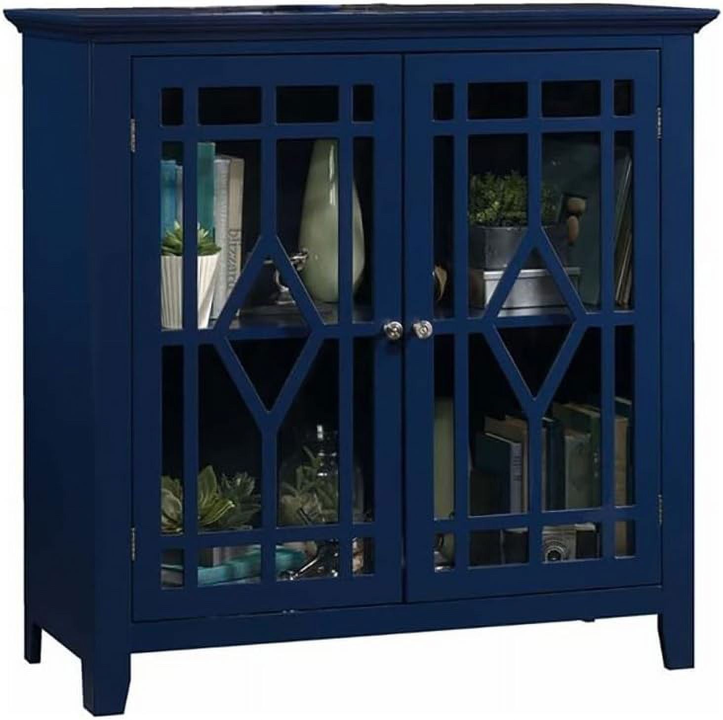 Indigo Blue Freestanding Accent Cabinet with Adjustable Shelving