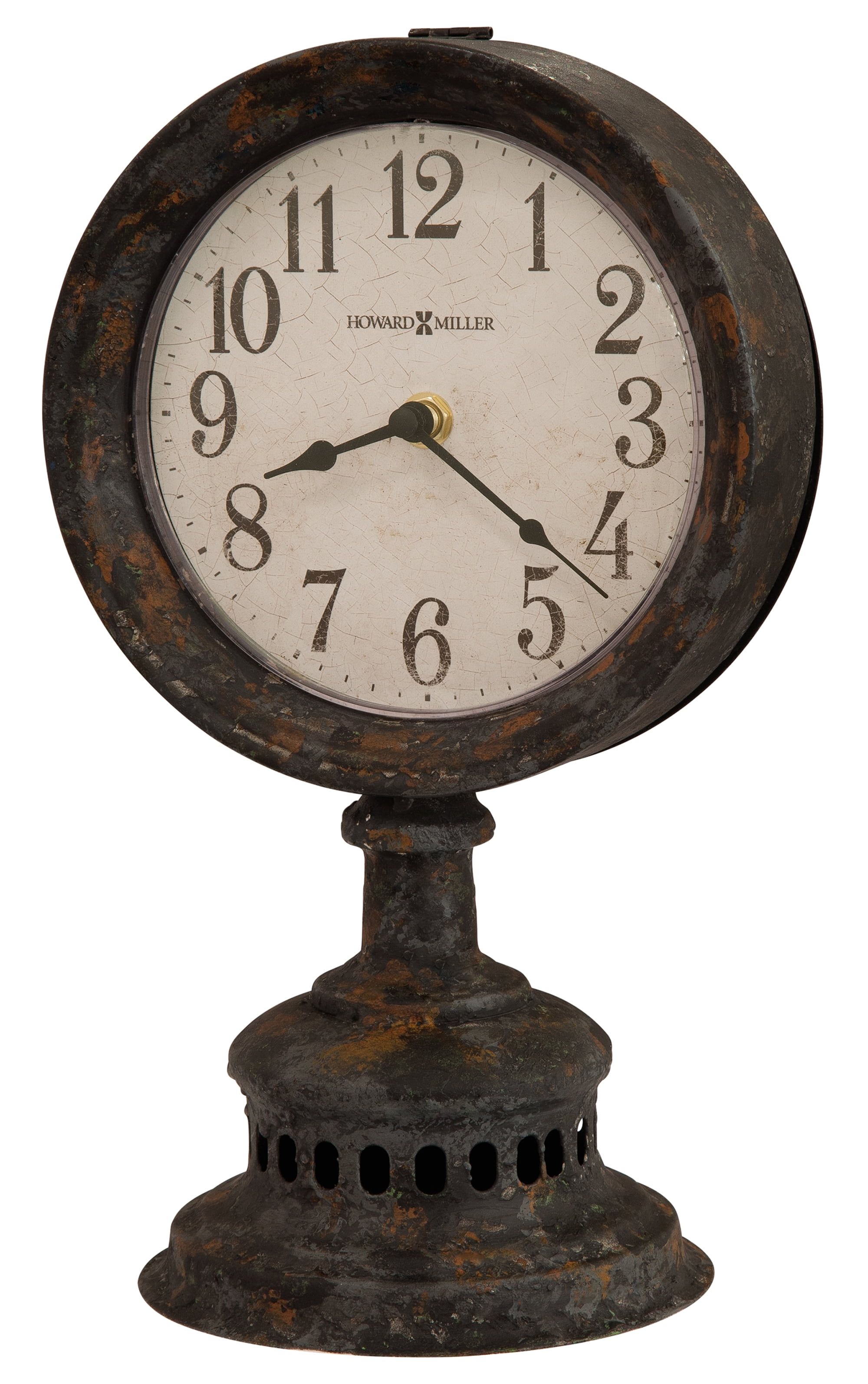 Ardie Antique Black Quartz Mantel Clock with Distressed Dial