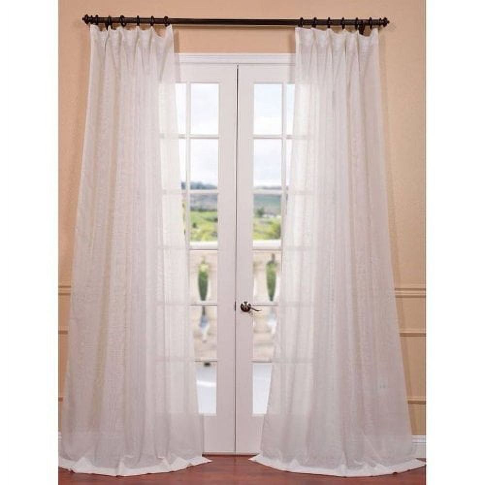 Off White Double Layered Sheer Polyester Curtain Panel 50 x 96