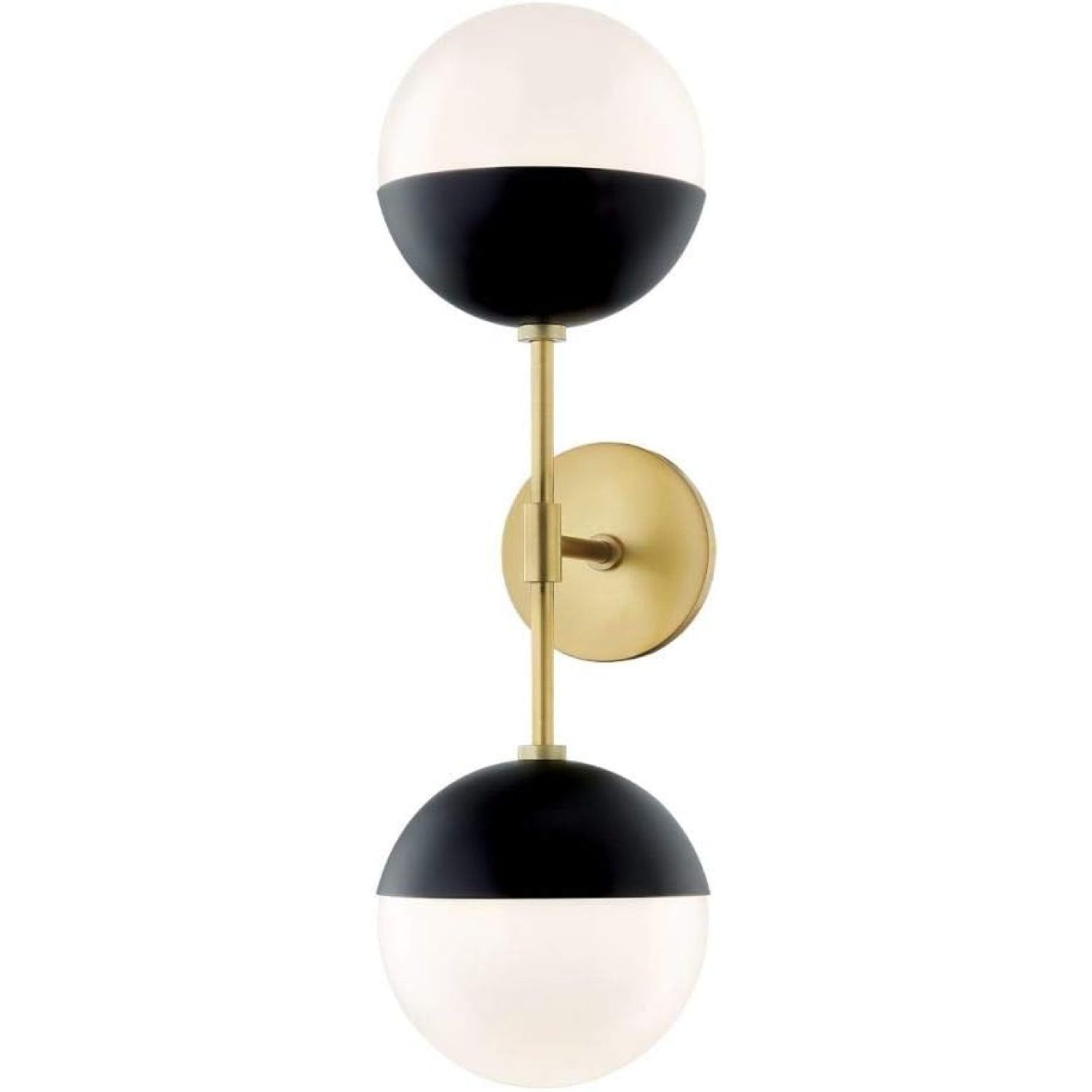 Renee Aged Brass & Black Dimmable Dual Globe Wall Sconce