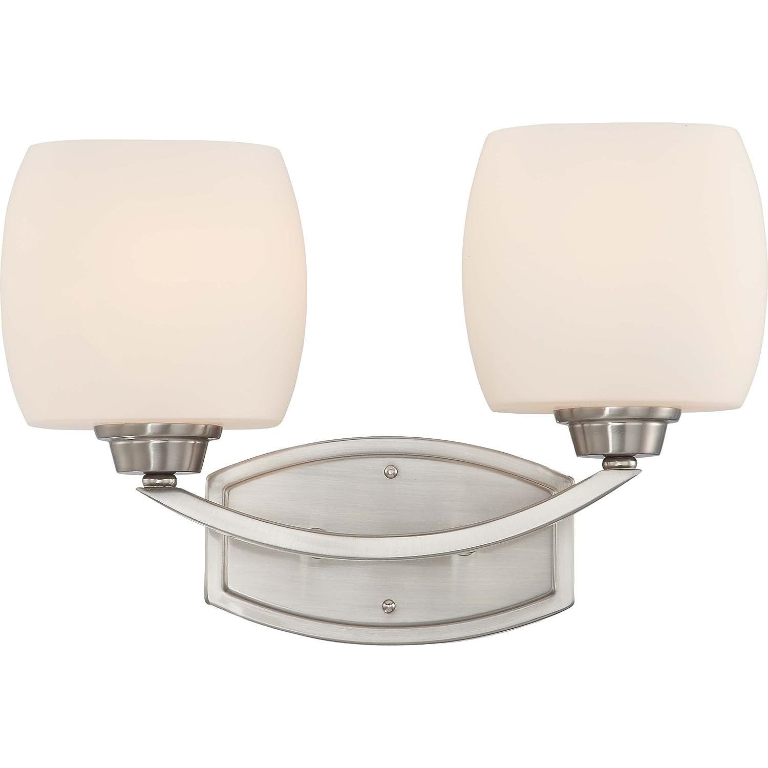 Elegance in Illumination Brushed Nickel 15" Vanity Light with Satin White Shades