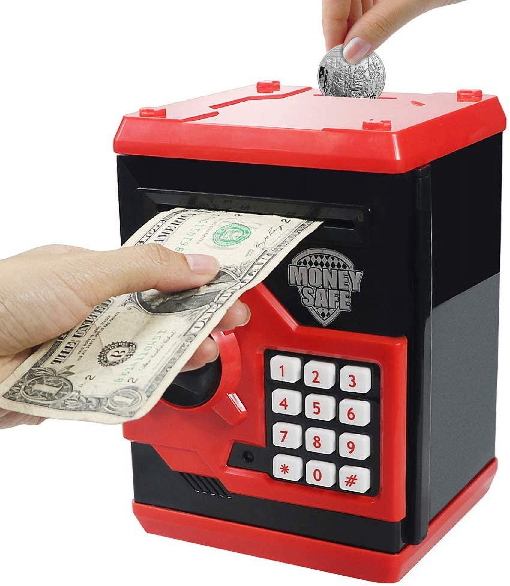 Black and Red Electronic Password Code ATM Piggy Bank