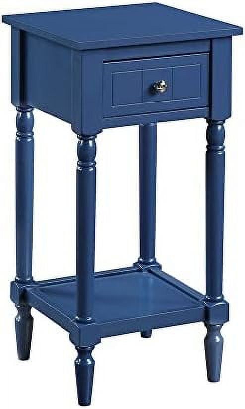 Cobalt Blue Wood Rectangular Accent Table with Storage