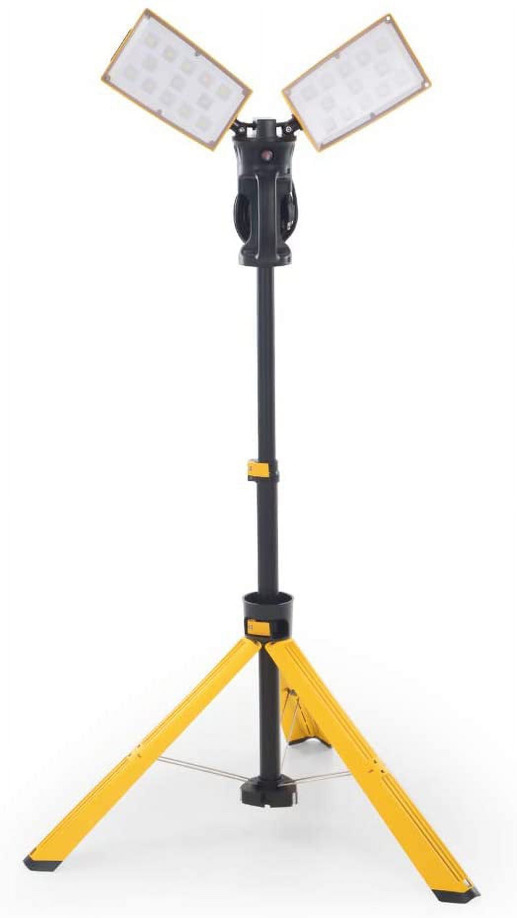 Dual-Head Telescoping LED Work Light with Stand, 9000 Lumen