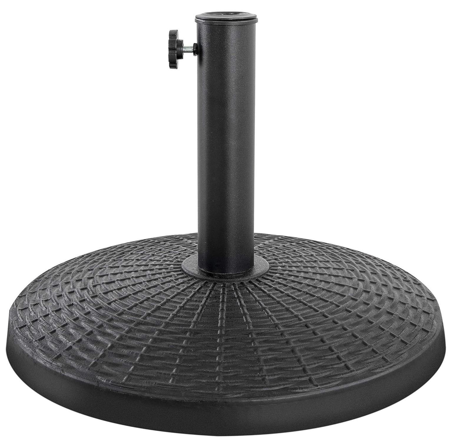 Black Heavy-Duty Round Concrete Patio Umbrella Base