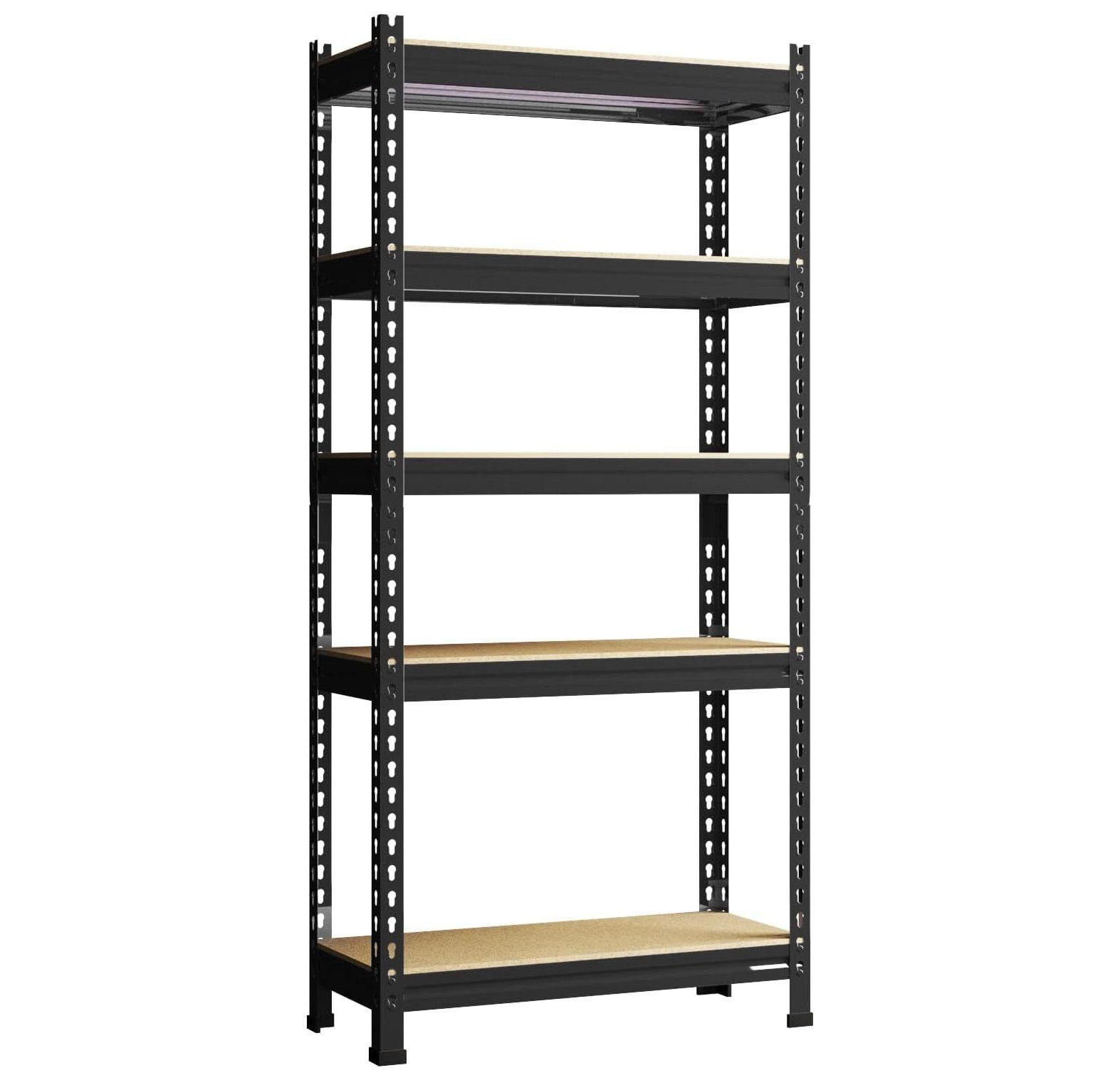 Black Heavy Duty 5-Tier Adjustable Metal Storage Shelving Unit