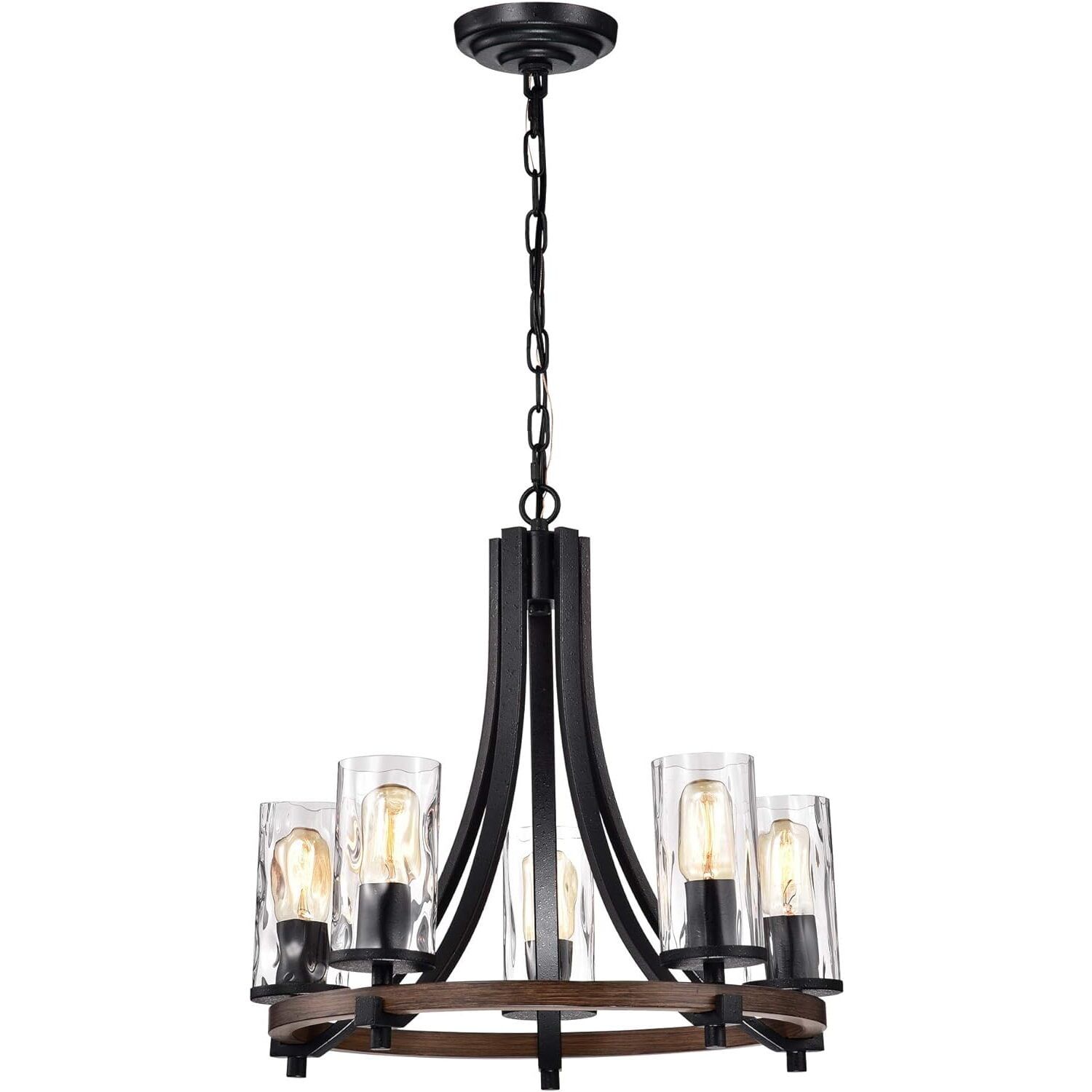 Hagrid Forged Black 20" Contemporary 5-Light Pendant