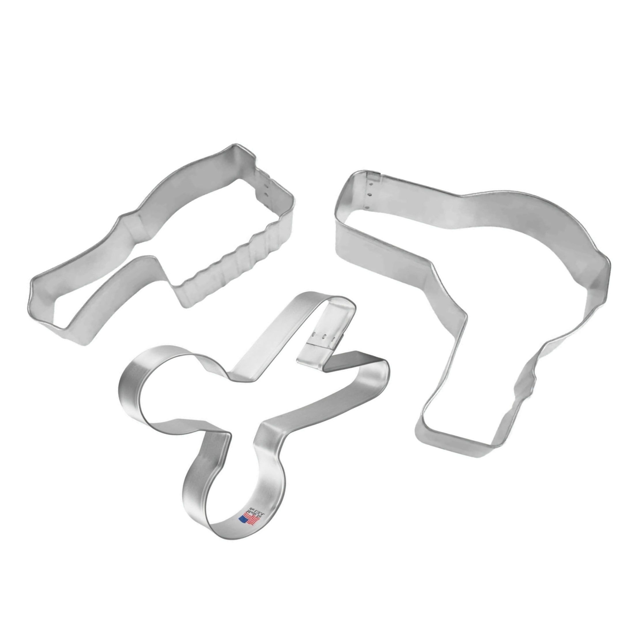 Silver Hair Salon Tin Plated Steel Cookie Cutter Set