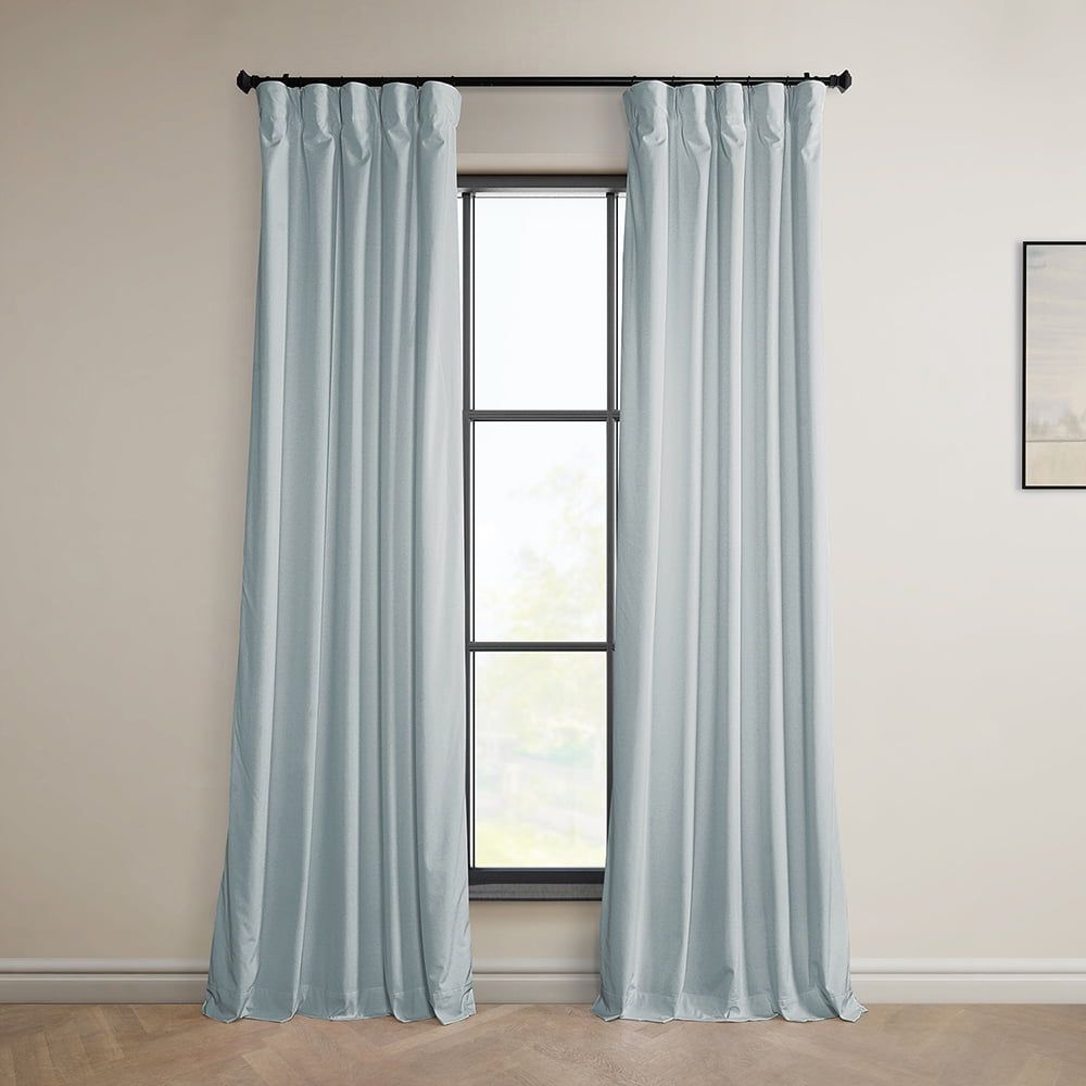 Aquarius Blue Velvet Room-Darkening 108" Curtain Panel