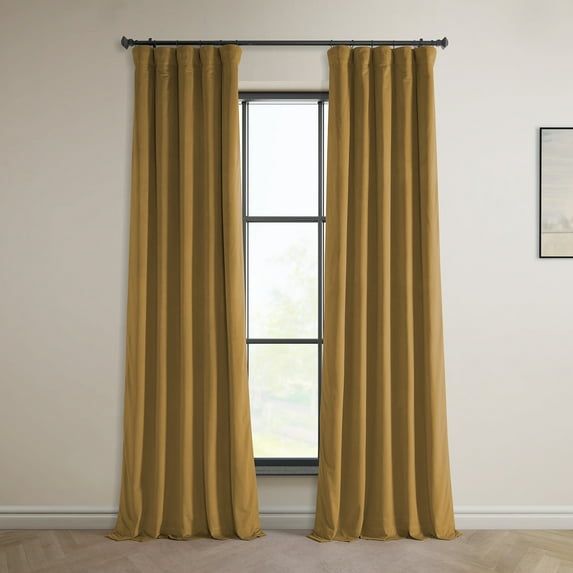 Blue Velvet Light-Filtering 96" Window Curtain Panel
