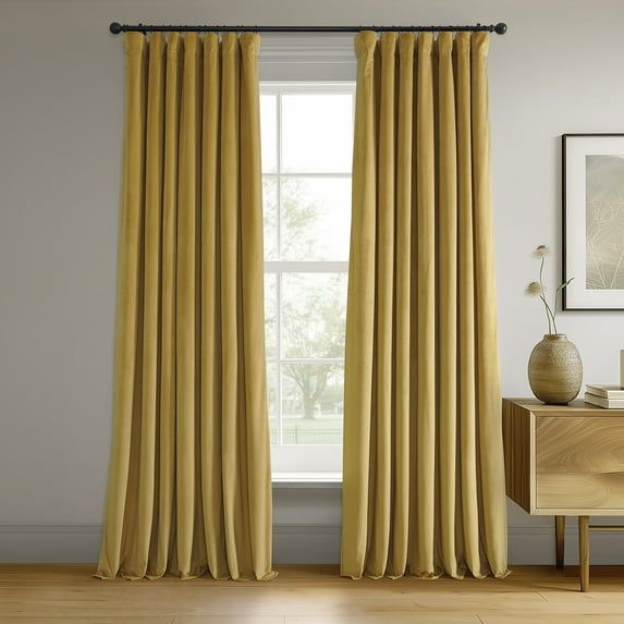 Fool's Gold Velvet Blackout Curtain Panel 50W x 84L