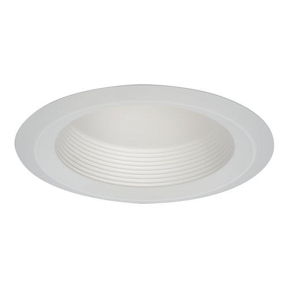 White 6'' Recessed Stepped Baffle Trim for Indoor/Outdoor Lighting