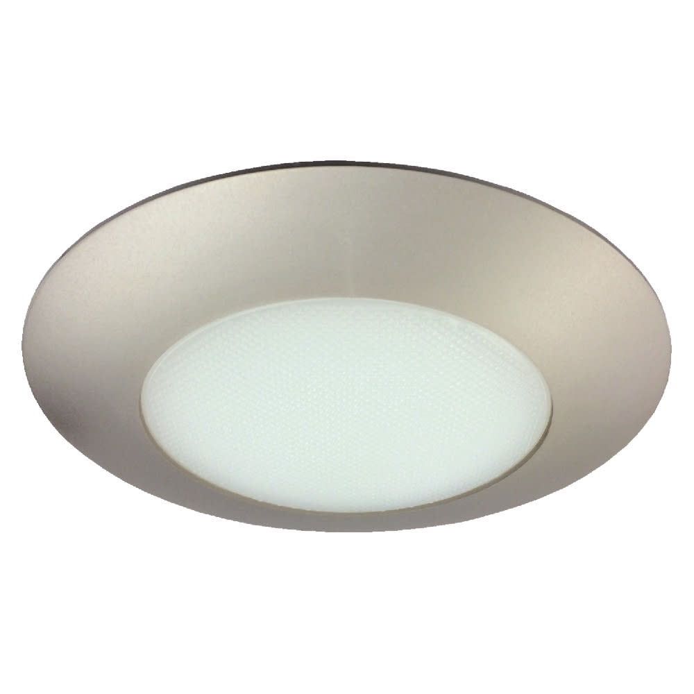 Satin Nickel 6" Recessed LED Trim with Frosted Glass