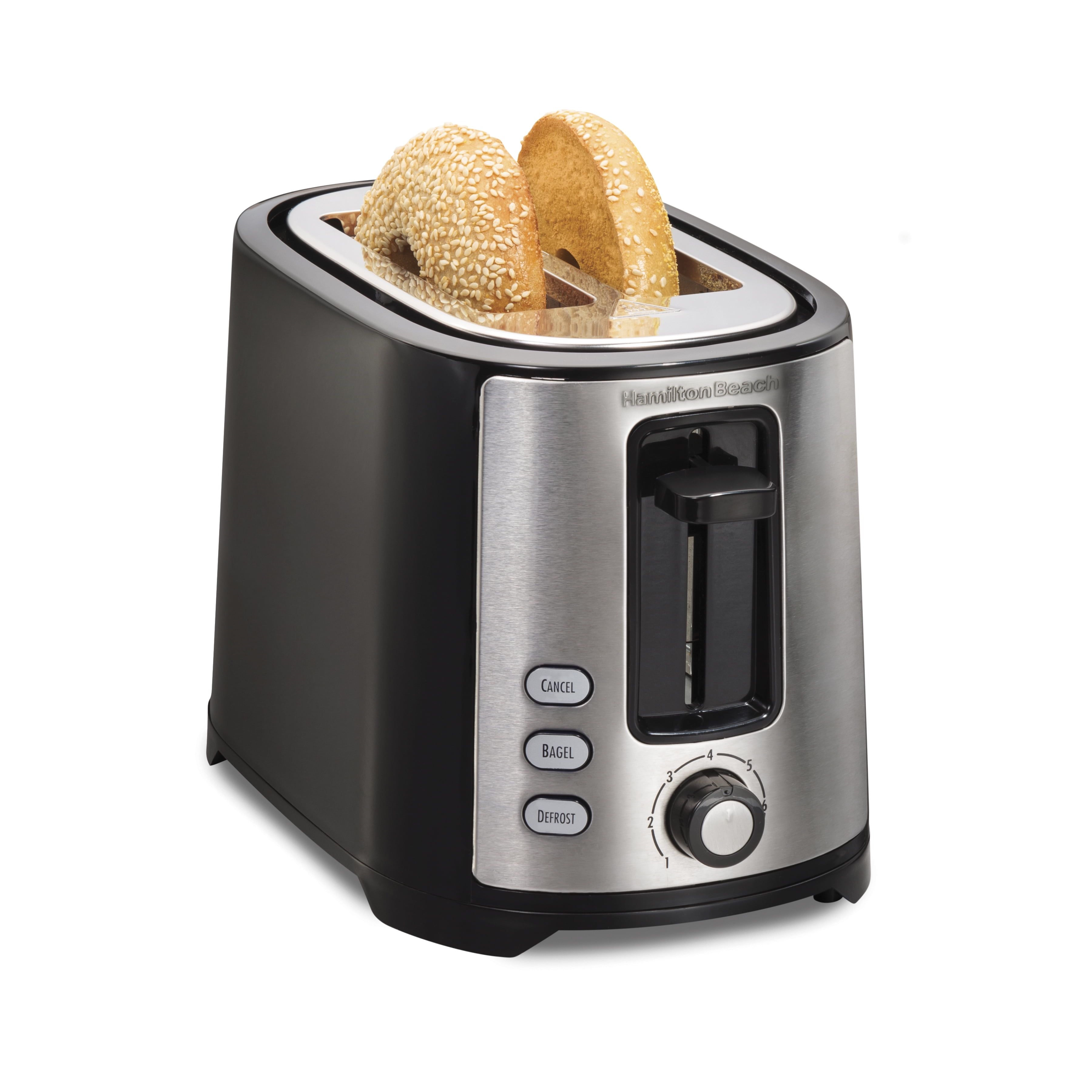 Hamilton Beach Black Stainless Steel 2-Slice Toaster with Wide Slots