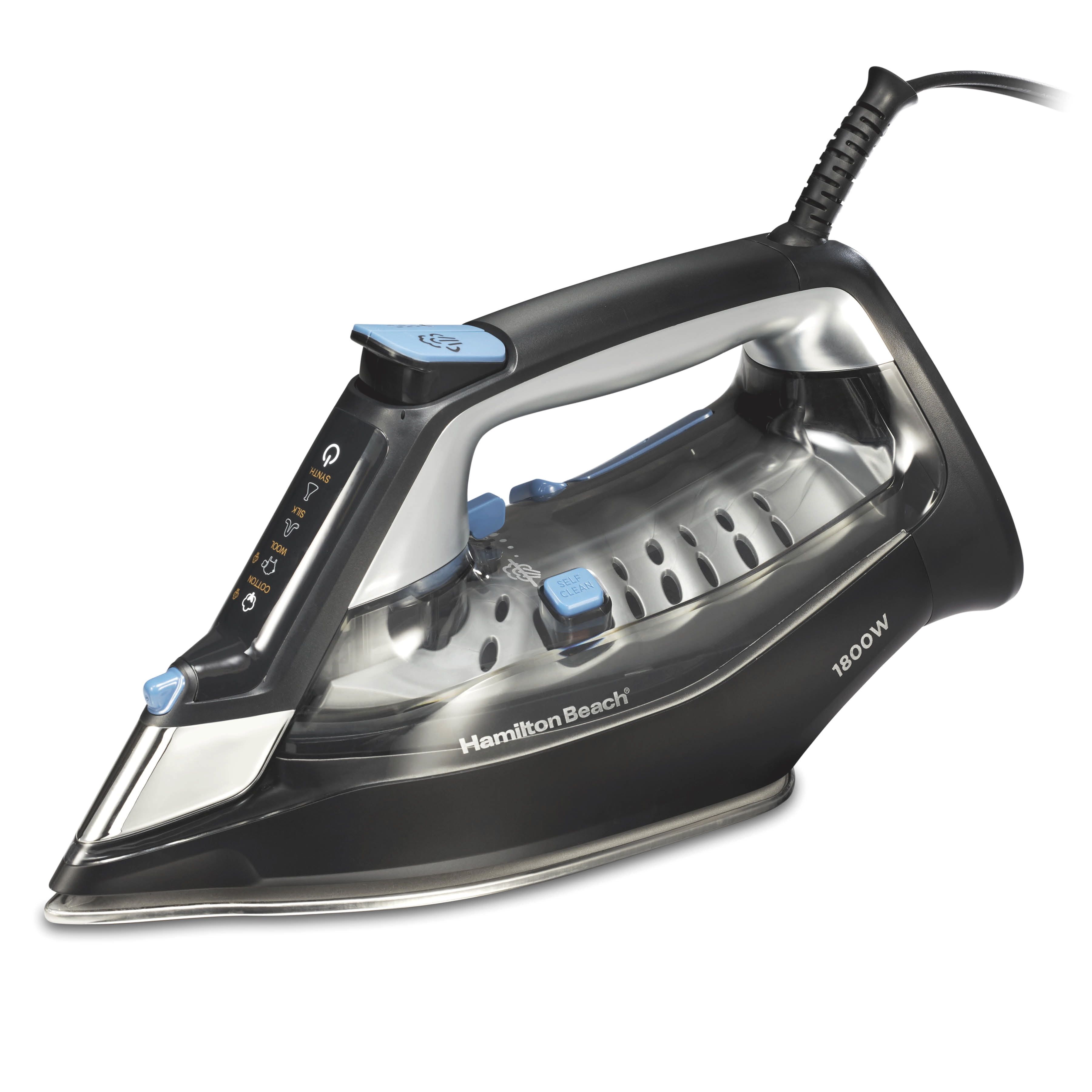 Hamilton Beach 1800W Black and Blue FabricIQ Steam Iron