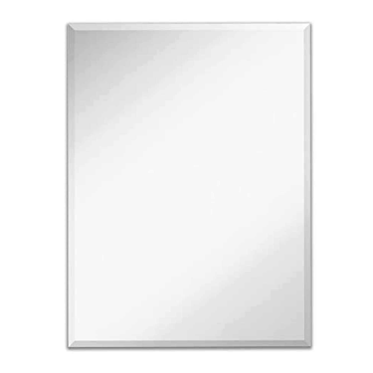 Large Frameless Rectangular Beveled Wall Mirror